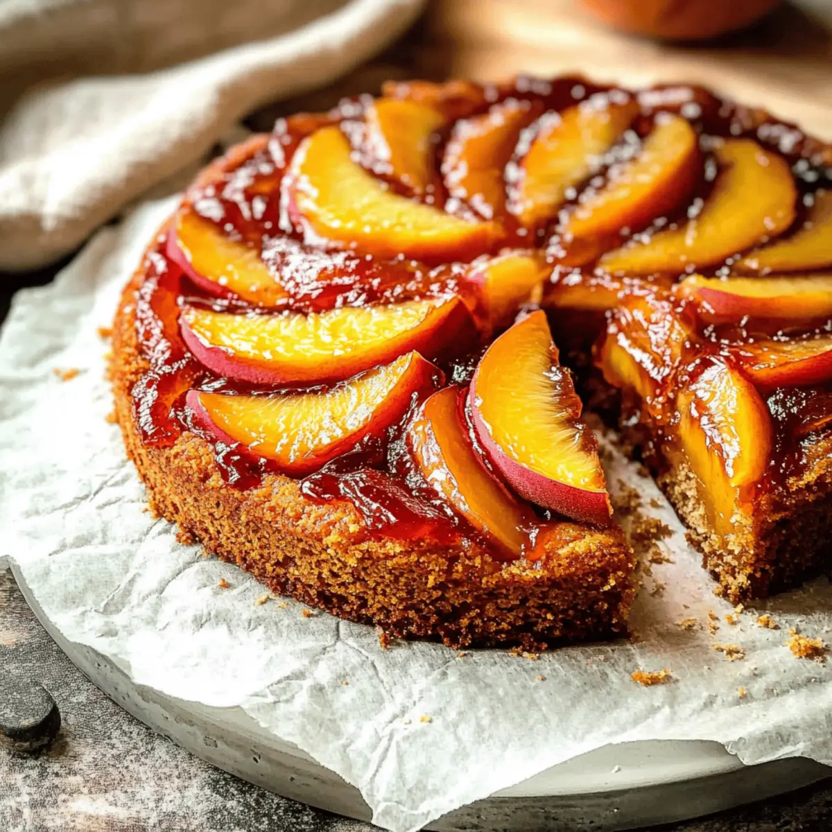 Bourbon Peach Upside Down Cake