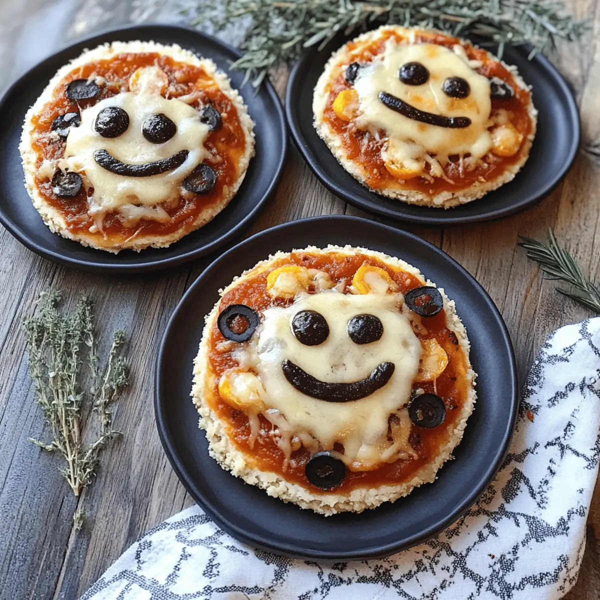 Halloween Mini Pizzas