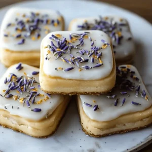 Iced Lemon Lavender Shortbread Cookies