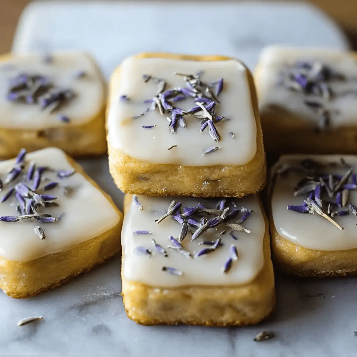 Iced Lemon Lavender Shortbread Cookies