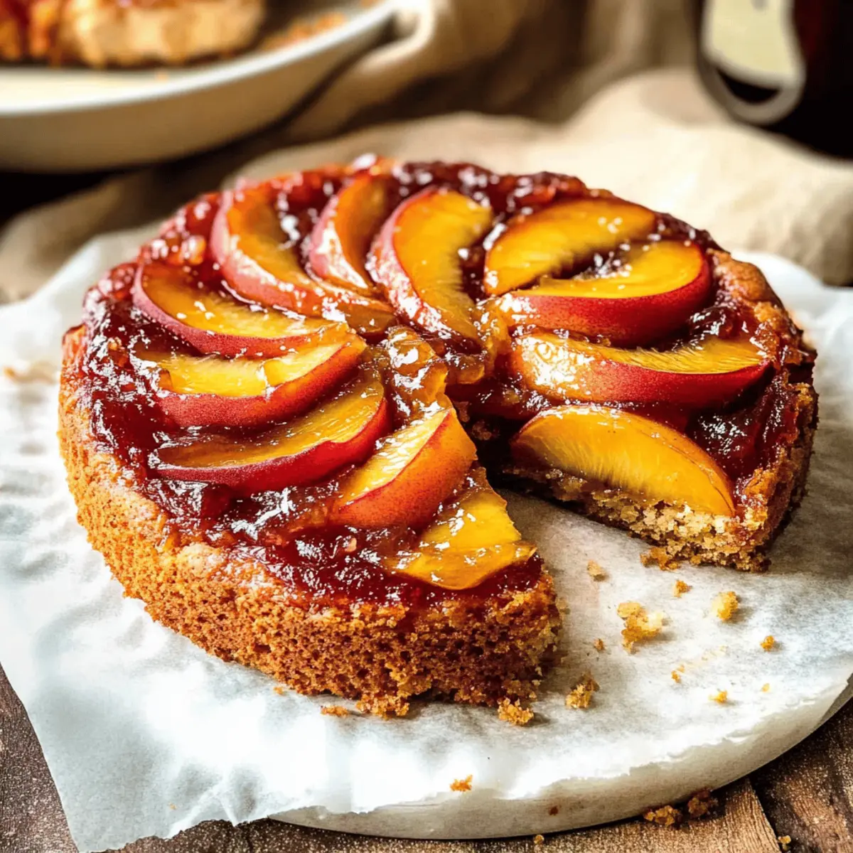 Bourbon Peach Upside Down Cake