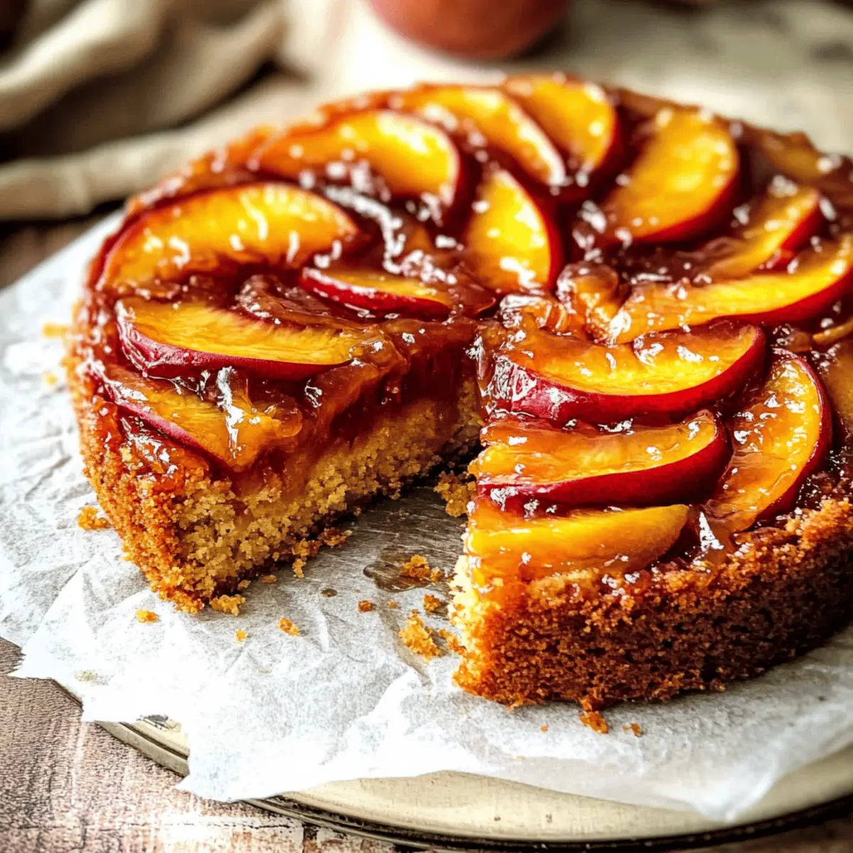 Bourbon Peach Upside Down Cake