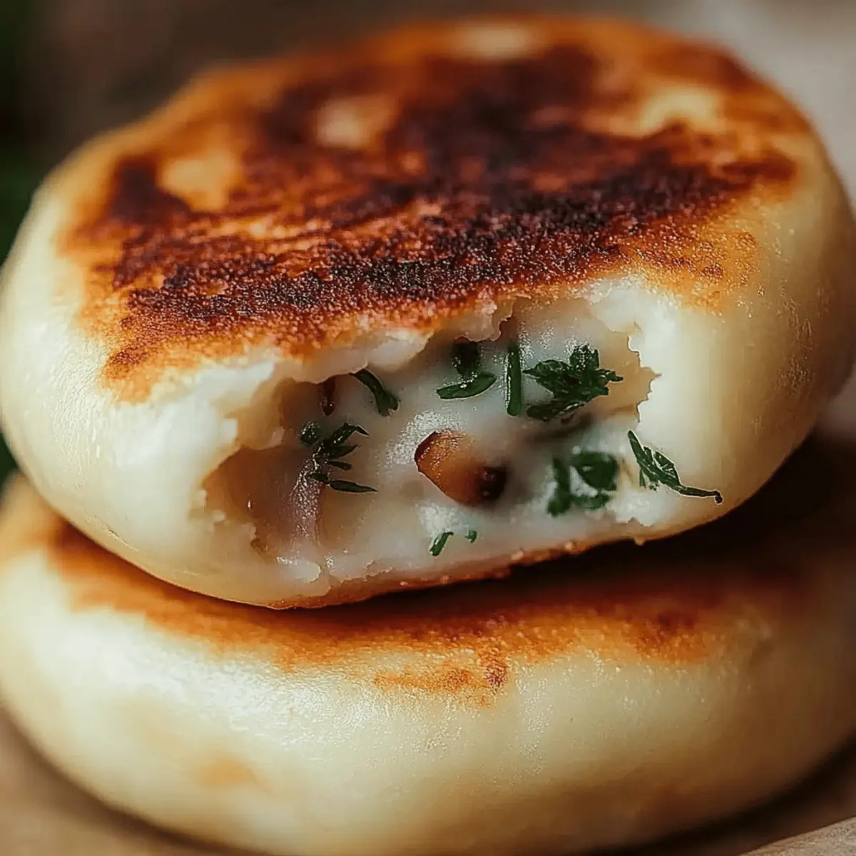 Mushroom Stuffed Potato Cakes