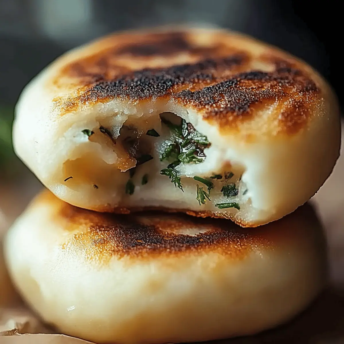 Mushroom Stuffed Potato Cakes