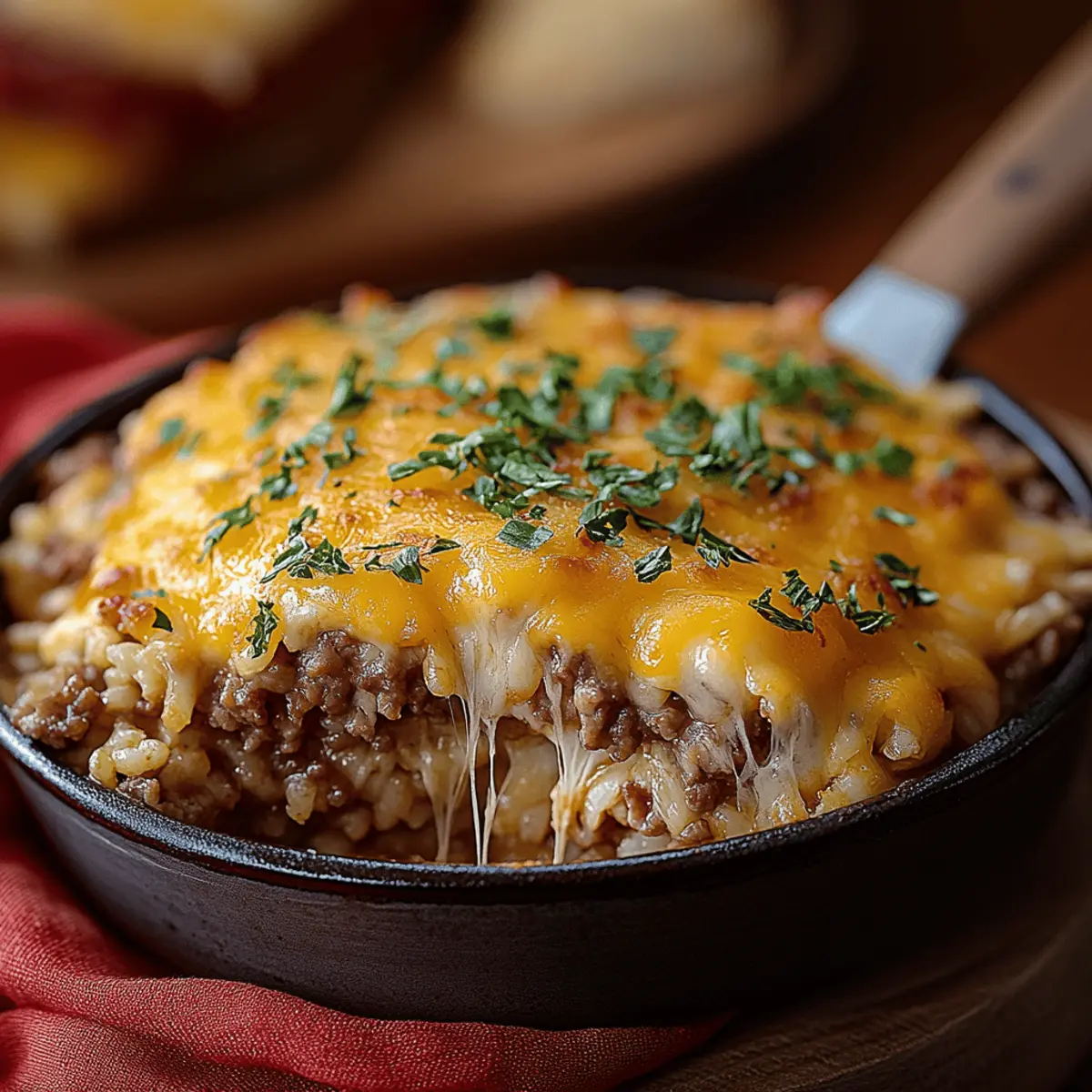 Cheesy Hamburger Rice Casserole