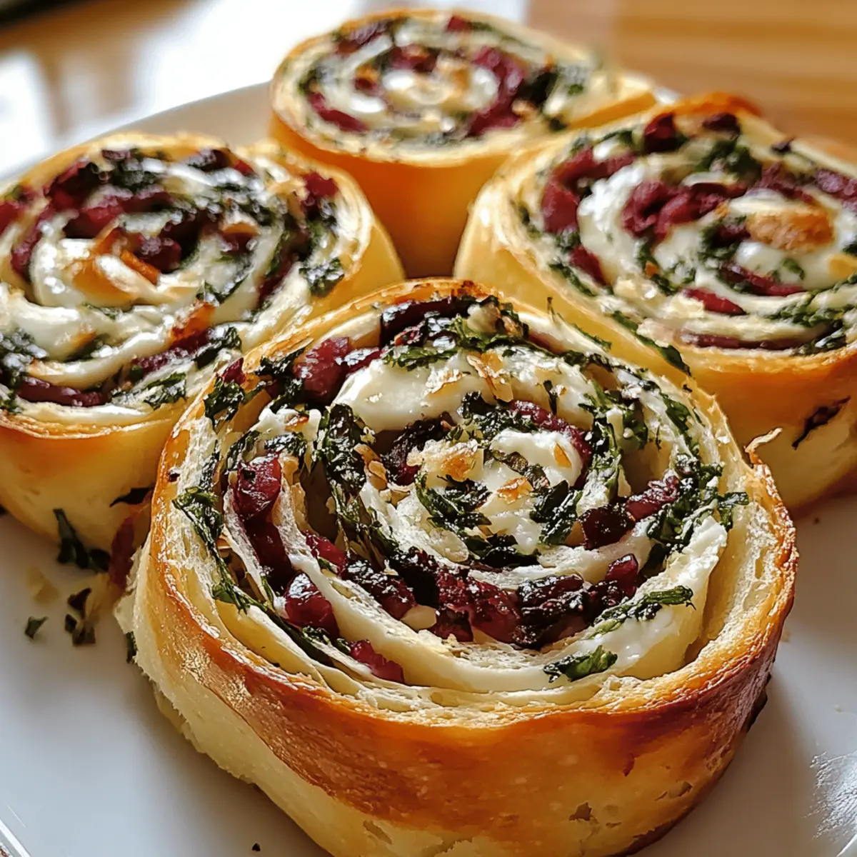 Cranberry Feta Pinwheels with Cream Cheese