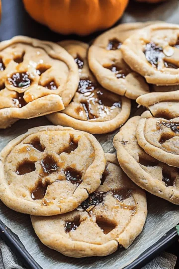 Milk Chocolate Stuffed Jack-O’-Lantern Cookies
