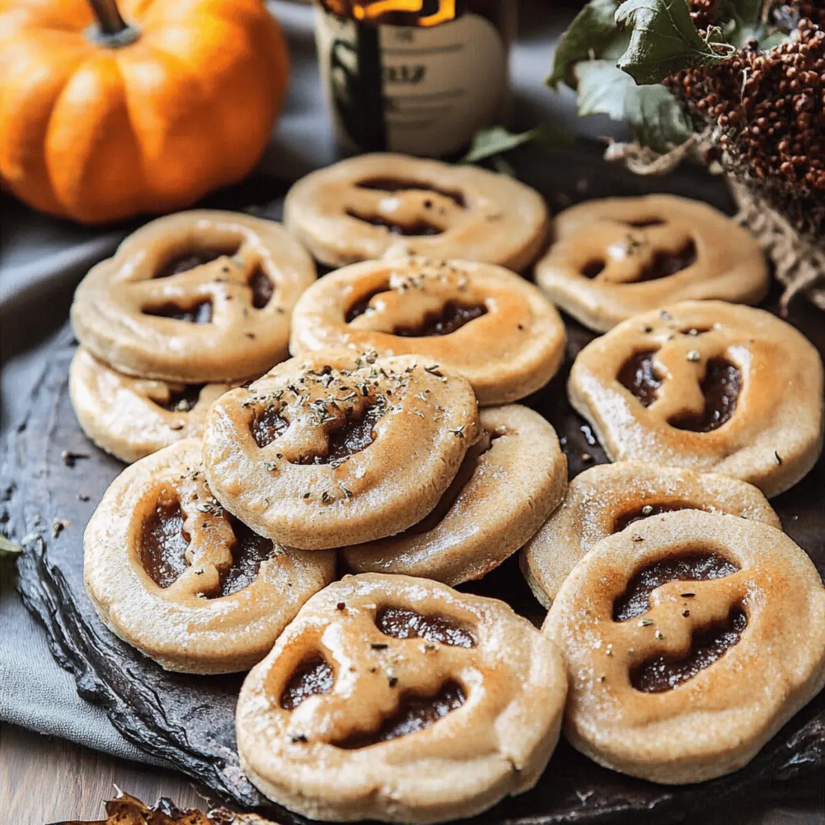 Milk Chocolate Stuffed Jack-O’-Lantern Cookies