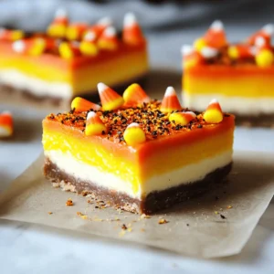 Candy Corn Cheesecake Bars