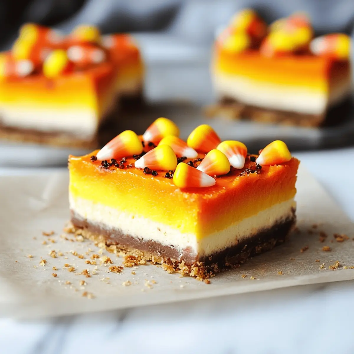 Candy Corn Cheesecake Bars