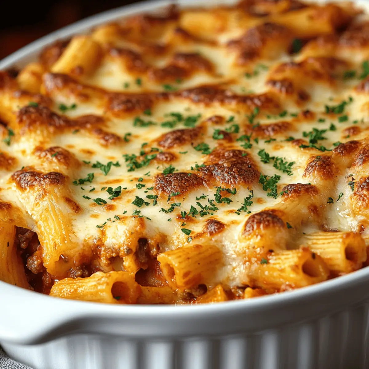 Cheesy Baked Rigatoni Pasta