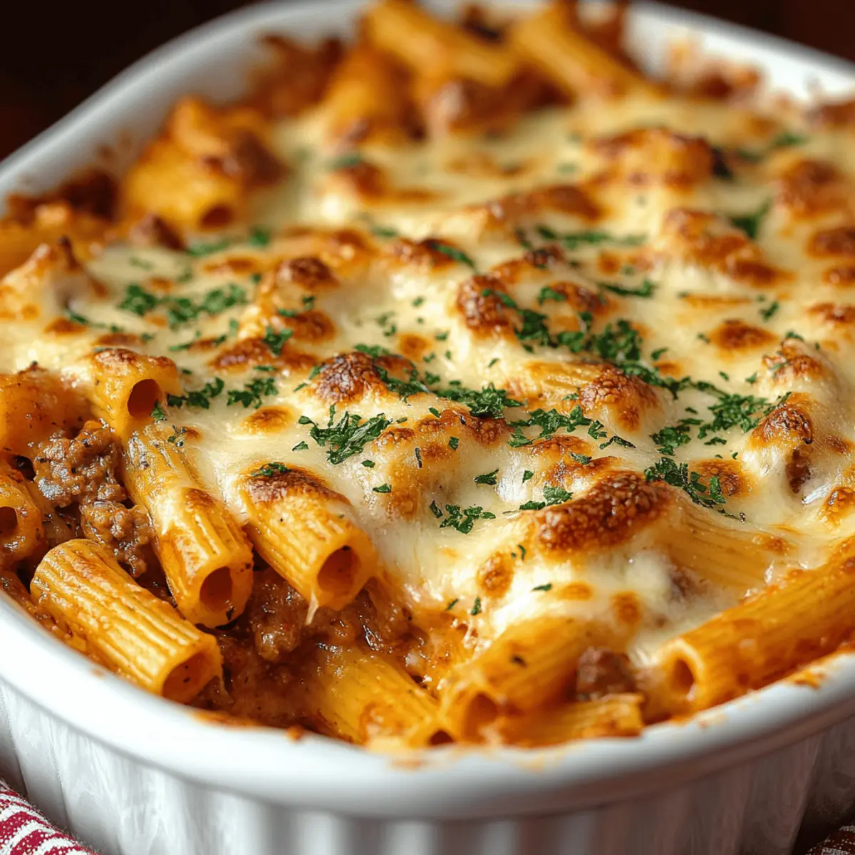 Cheesy Baked Rigatoni Pasta