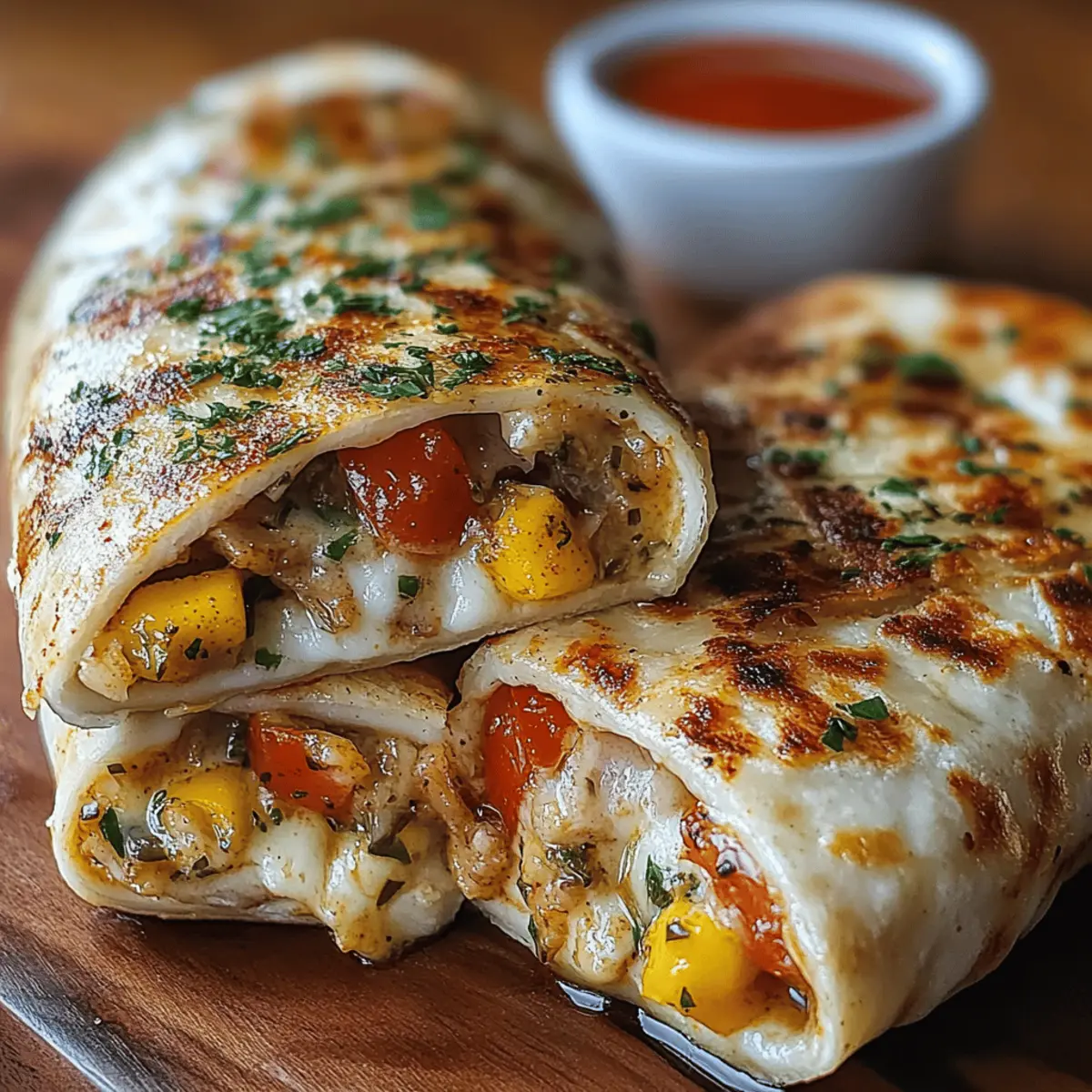Cheesy Garlic Chicken Wraps