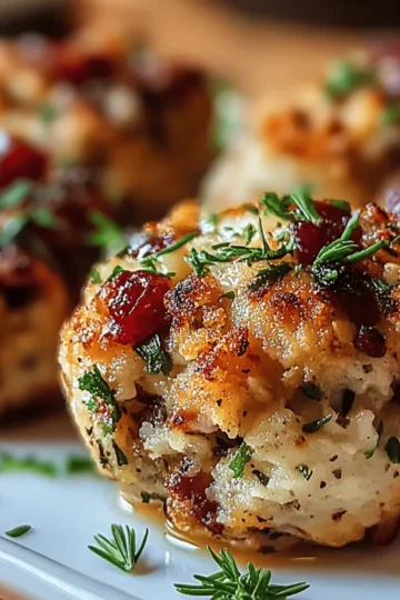 Cranberry Turkey Stuffing Balls