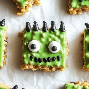 Frankenstein Rice Krispie Bars