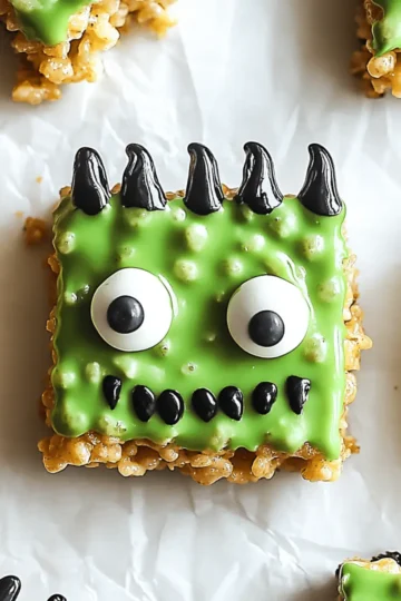 Frankenstein Rice Krispie Bars