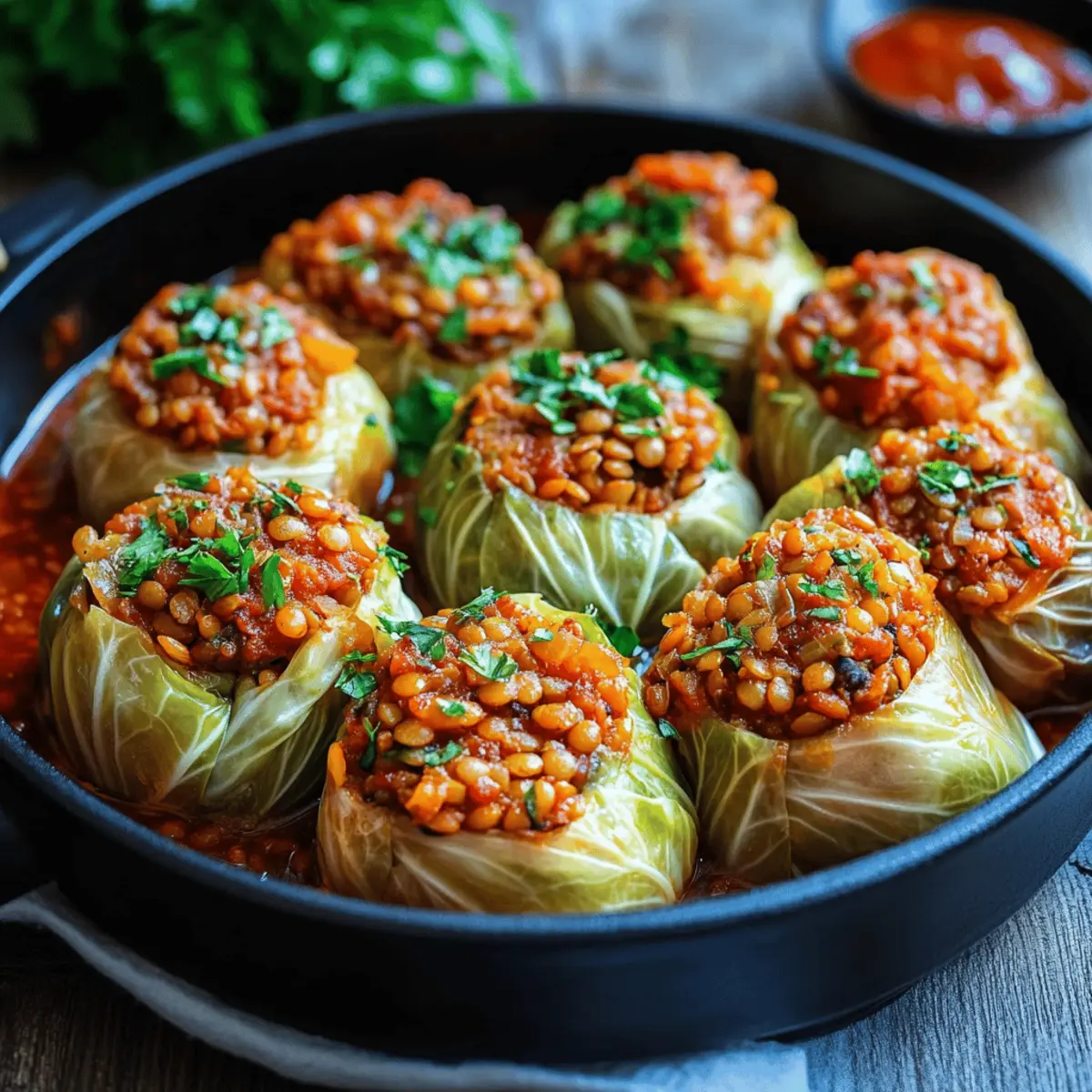 Lentil and Rice Stuffed Cabbage Rolls