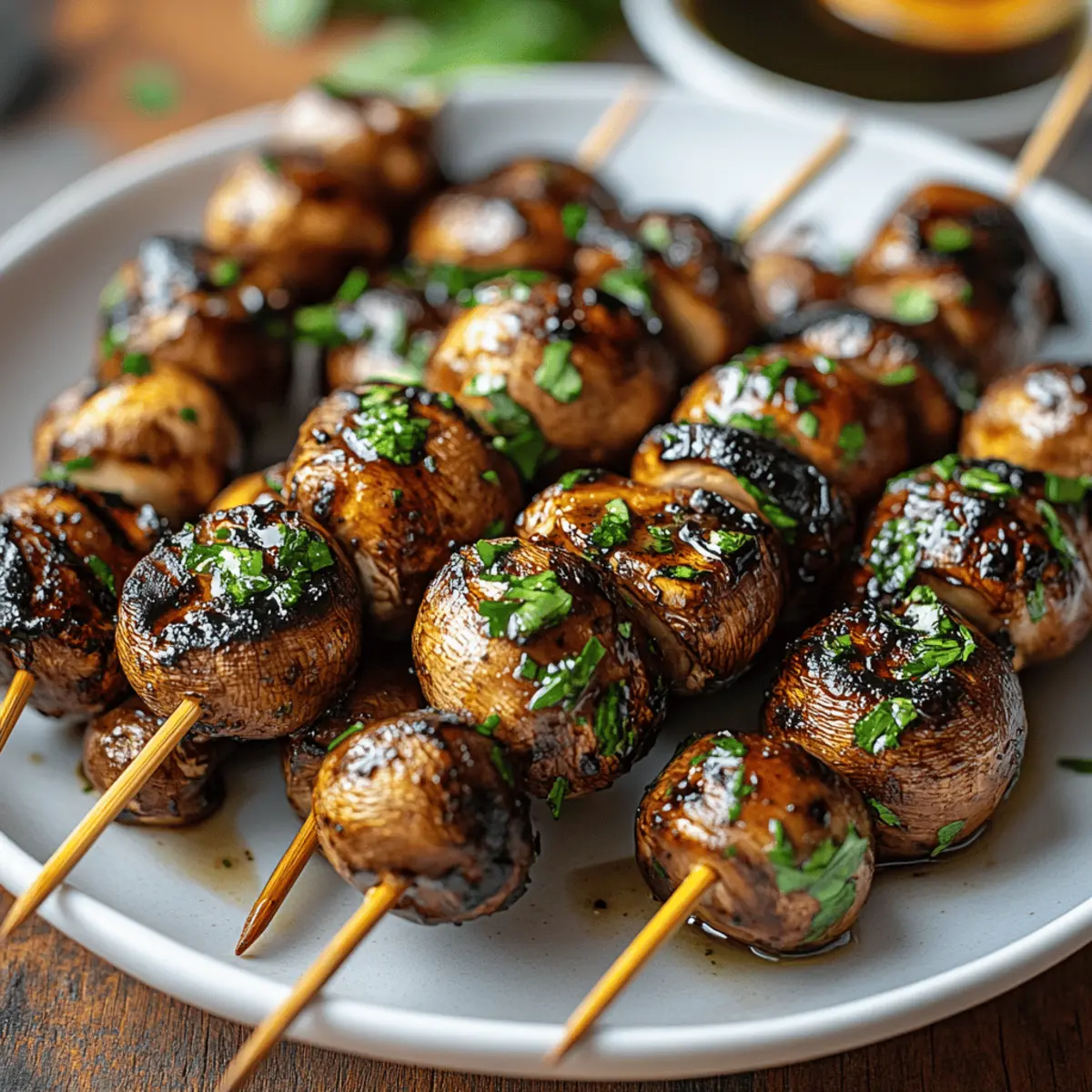 Marinated Grilled Mushroom Skewers