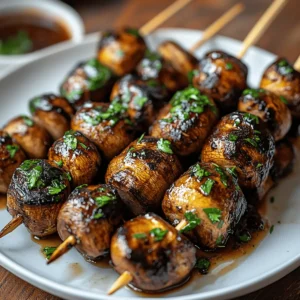 Marinated Grilled Mushroom Skewers