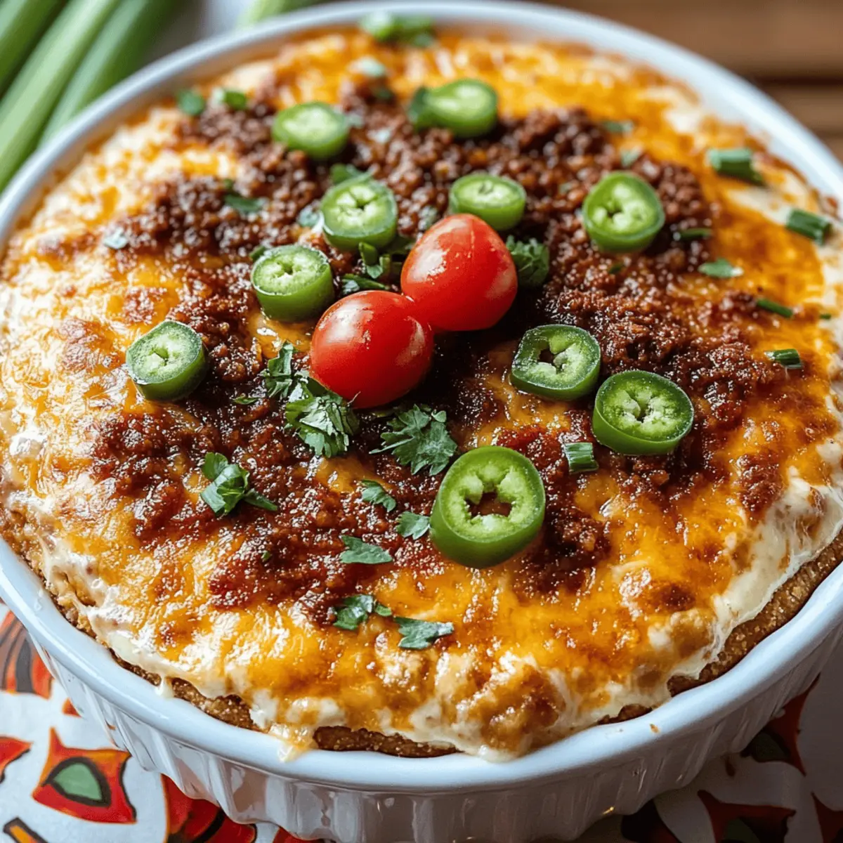 Spicy Cheesy Baked Football Dip