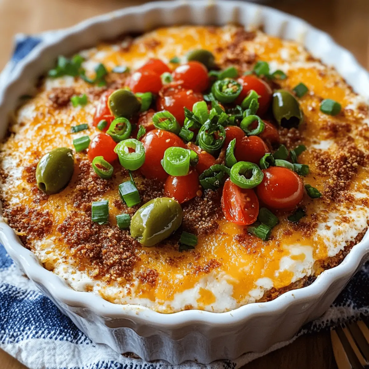 Spicy Cheesy Baked Football Dip