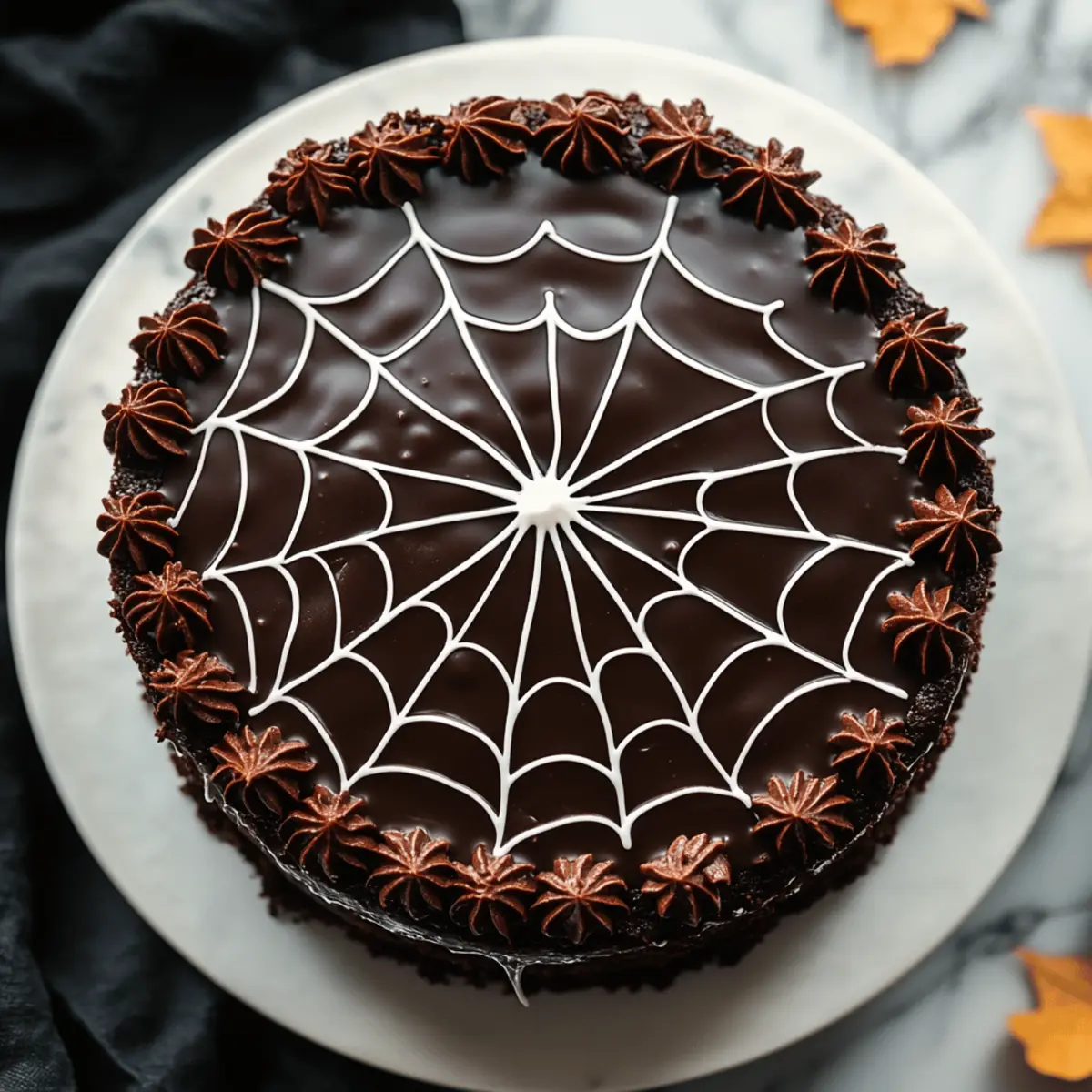Spiderweb Chocolate Cake
