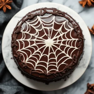 Spiderweb Chocolate Cake