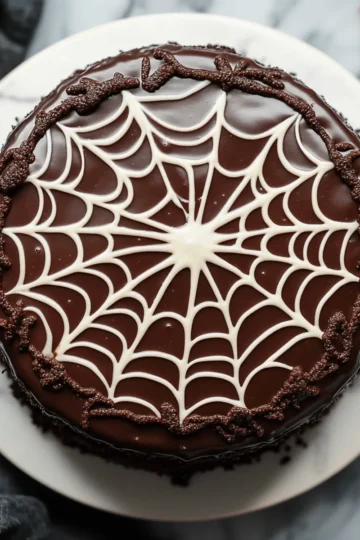Spiderweb Chocolate Cake