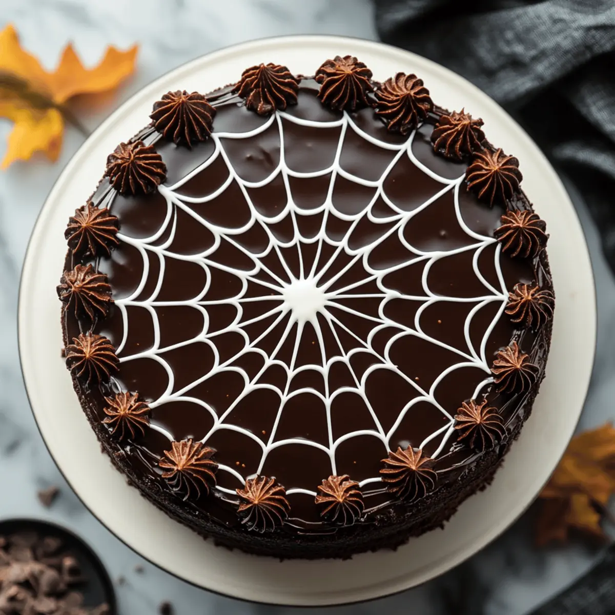 Spiderweb Chocolate Cake
