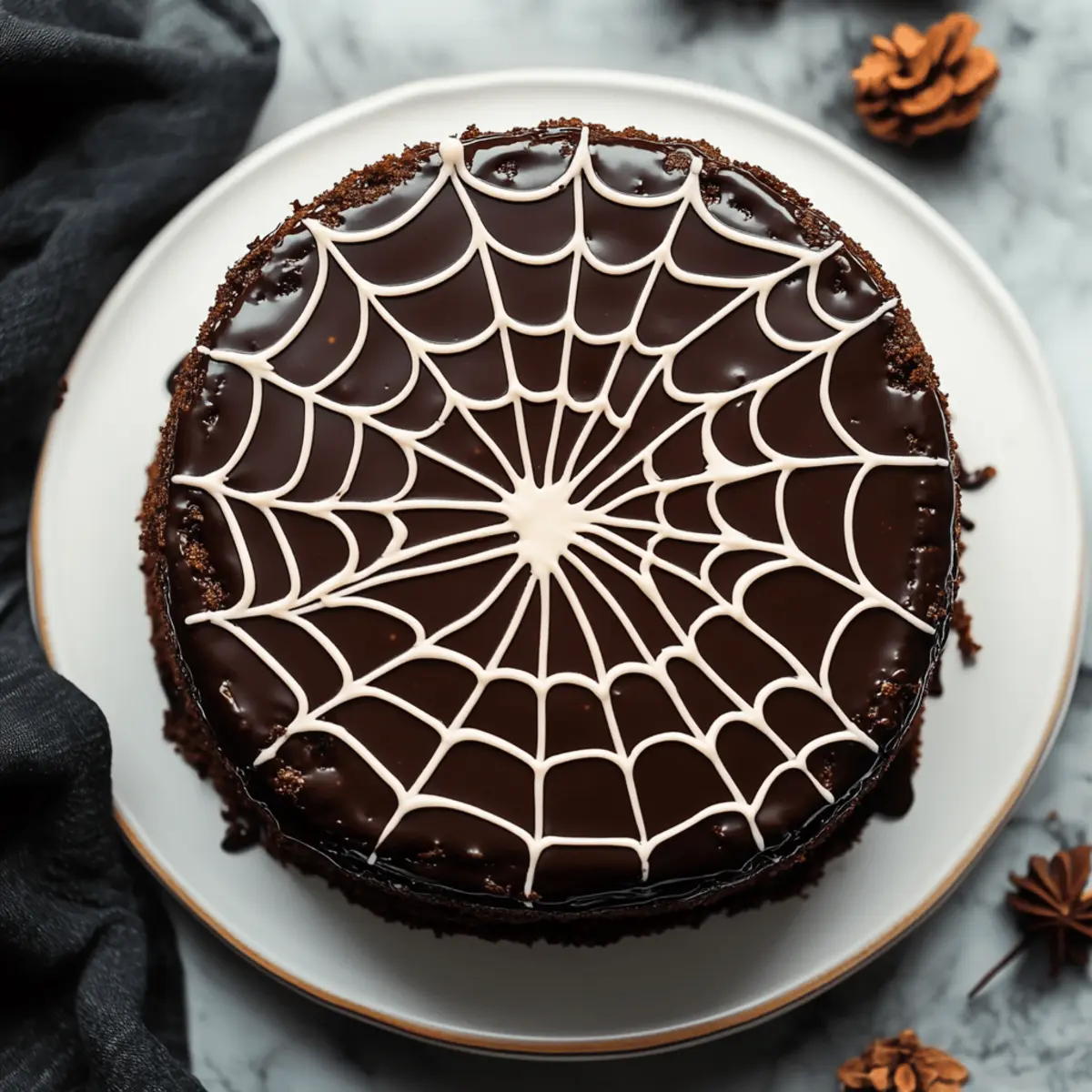 Spiderweb Chocolate Cake