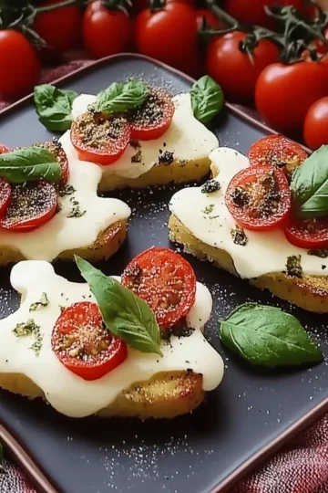 Caprese Crostini Ghosts
