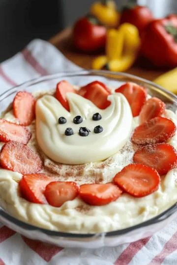 Ghostly Greek Yogurt Fruit Dip
