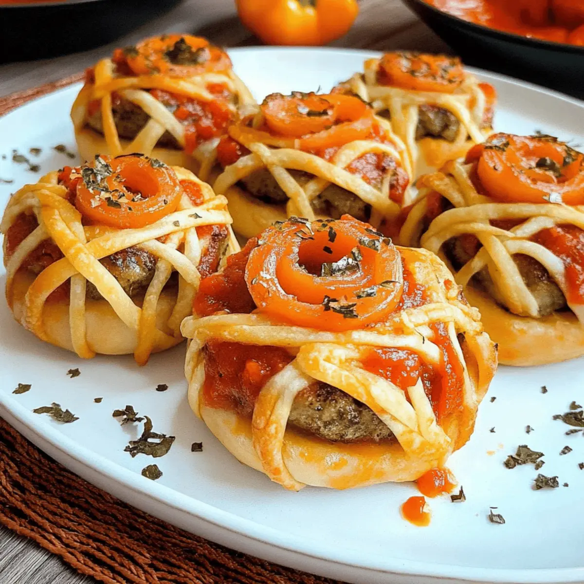 Halloween Mummy Meatballs