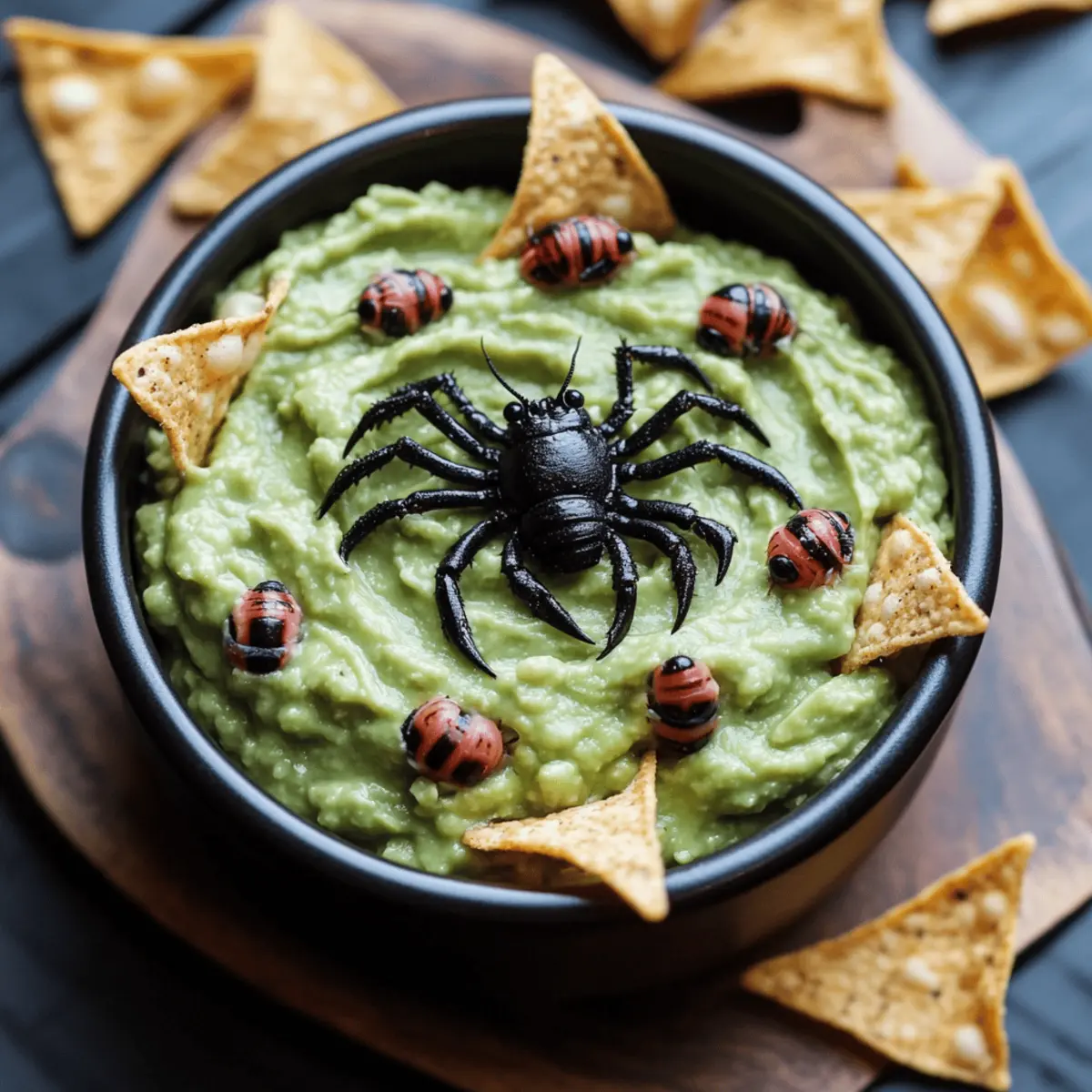 Swamp Guac with Creepy Crawler Chips