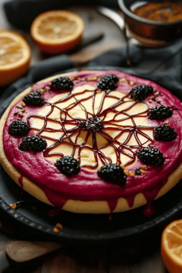 Bloody Beet Hummus with Cheese Web