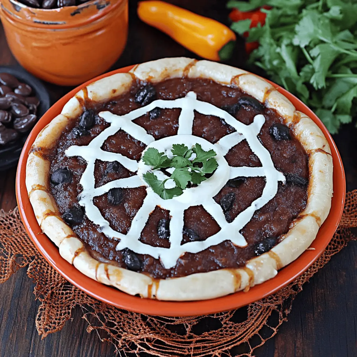 Spider Web Black Bean Dip