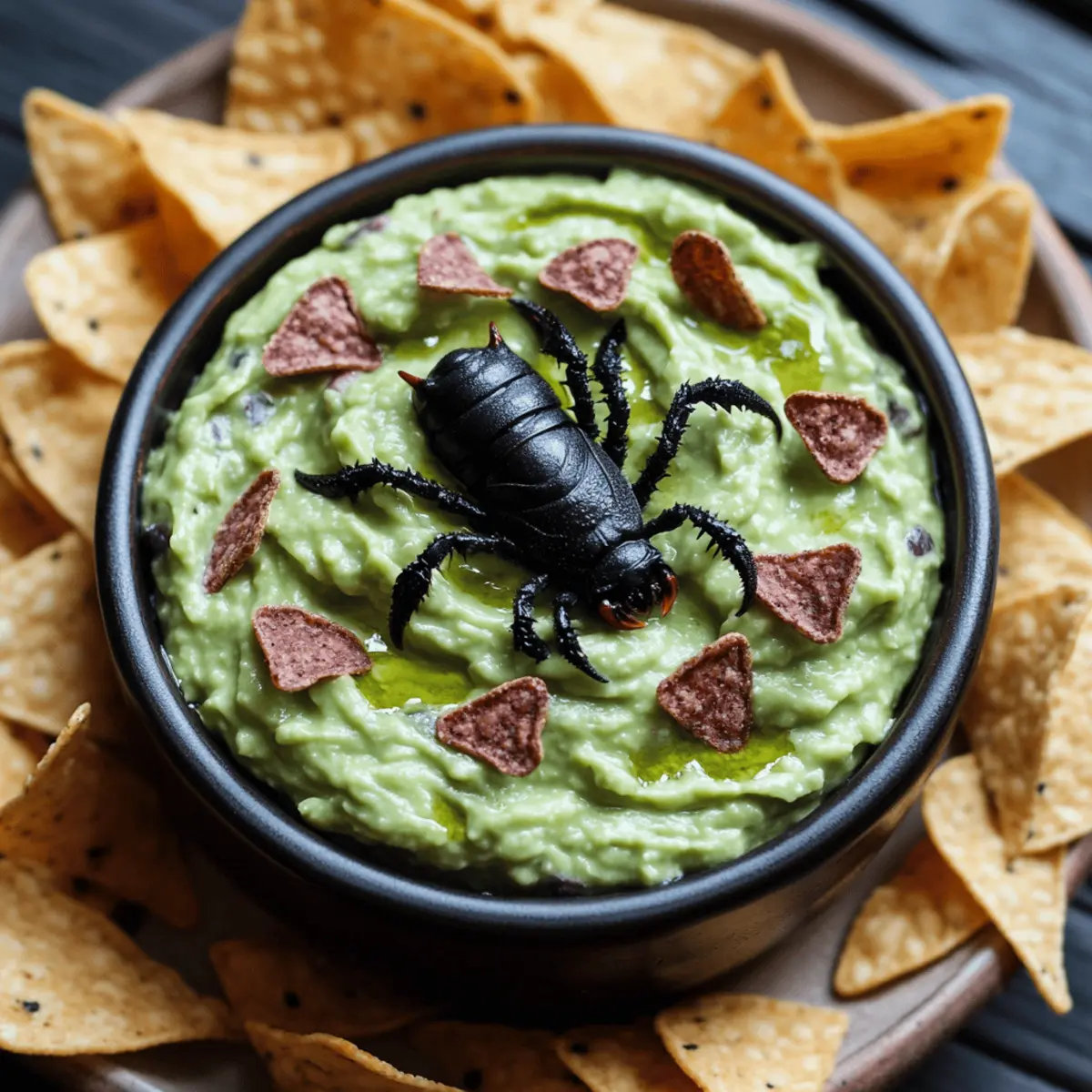 Swamp Guac with Creepy Crawler Chips