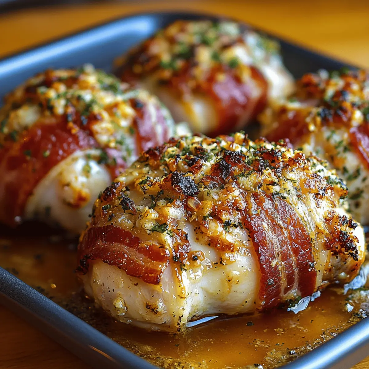 Bacon-Wrapped Garlic Parmesan Chicken
