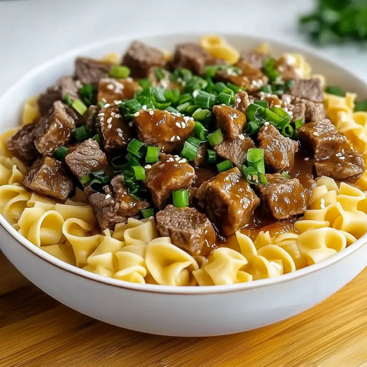 Beef Tips and Noodles