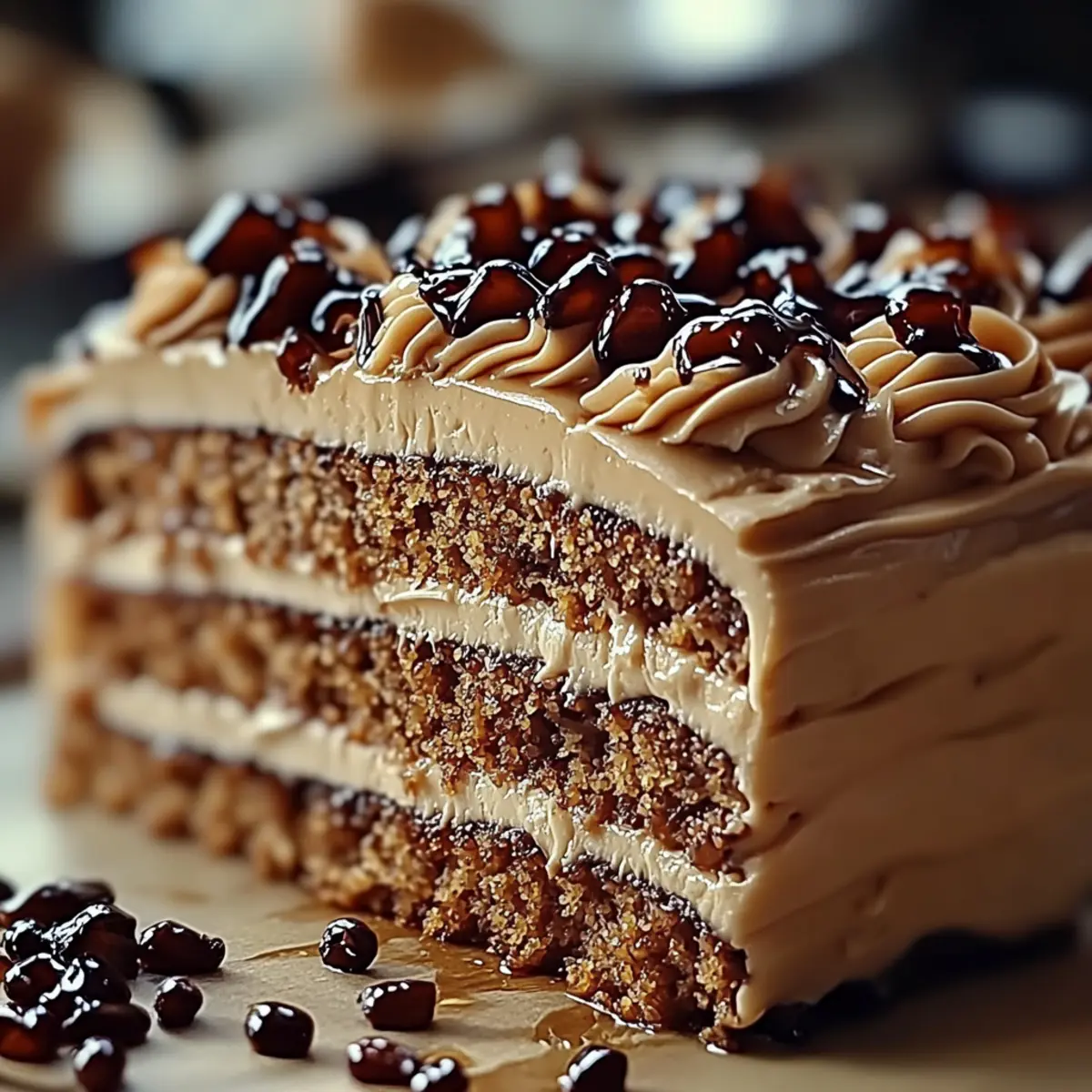 Caramel Coffee Buttercream Cake
