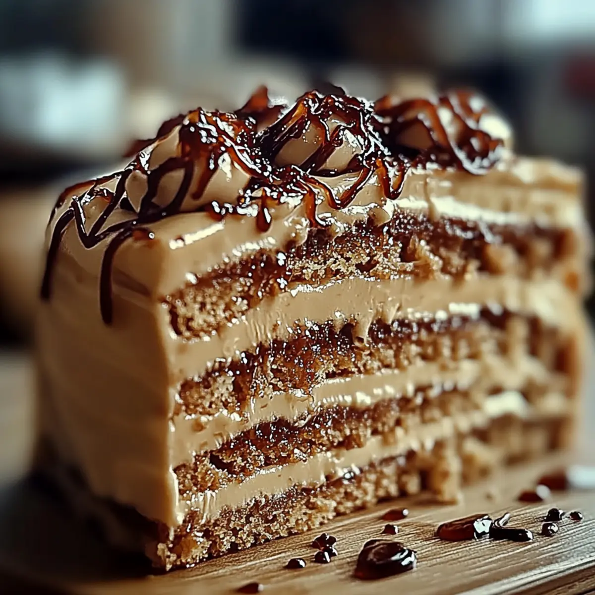 Caramel Coffee Buttercream Cake