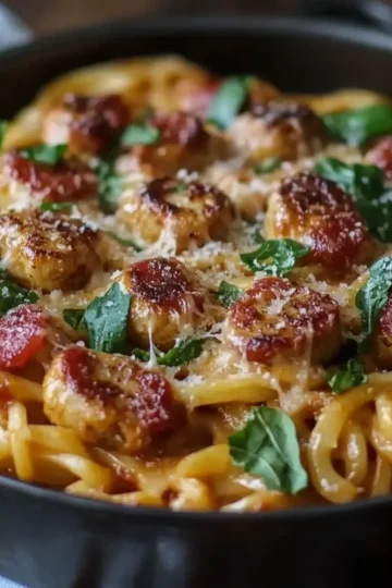 Chicken Apple Sausage One Pan Pasta
