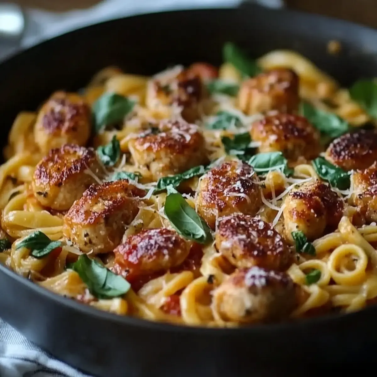 Chicken Apple Sausage One Pan Pasta