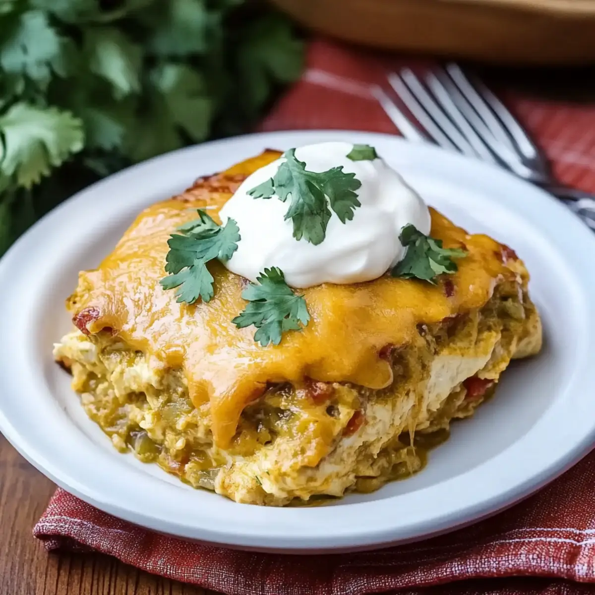 Chile Verde Chicken Tamale Casserole