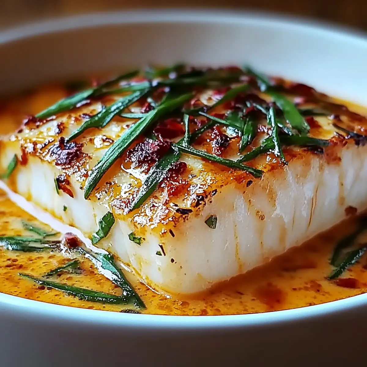 Cod in Roasted Red Pepper Sauce