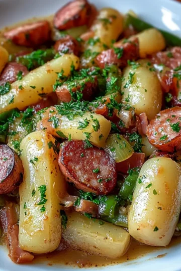 Crockpot Kielbasa and Green Beans