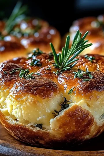 Garlic Rosemary Focaccia Muffins