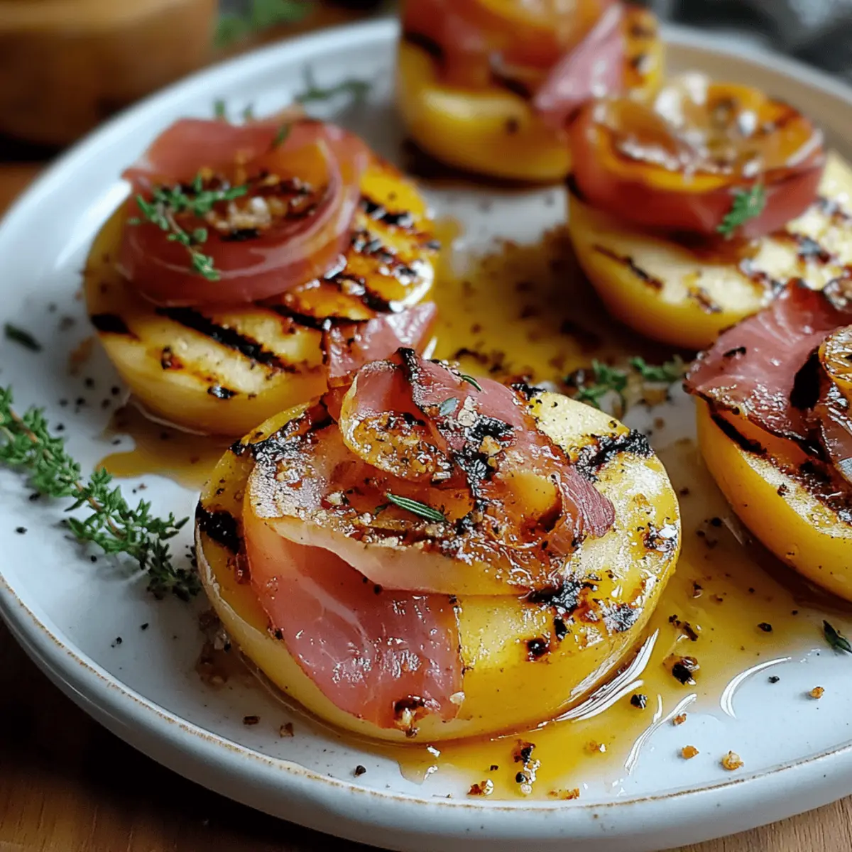 Grilled Apples with Prosciutto and Honey