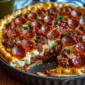 Hamburger Sausage & Pepperoni Pie