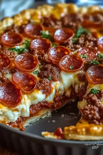 Hamburger Sausage & Pepperoni Pie